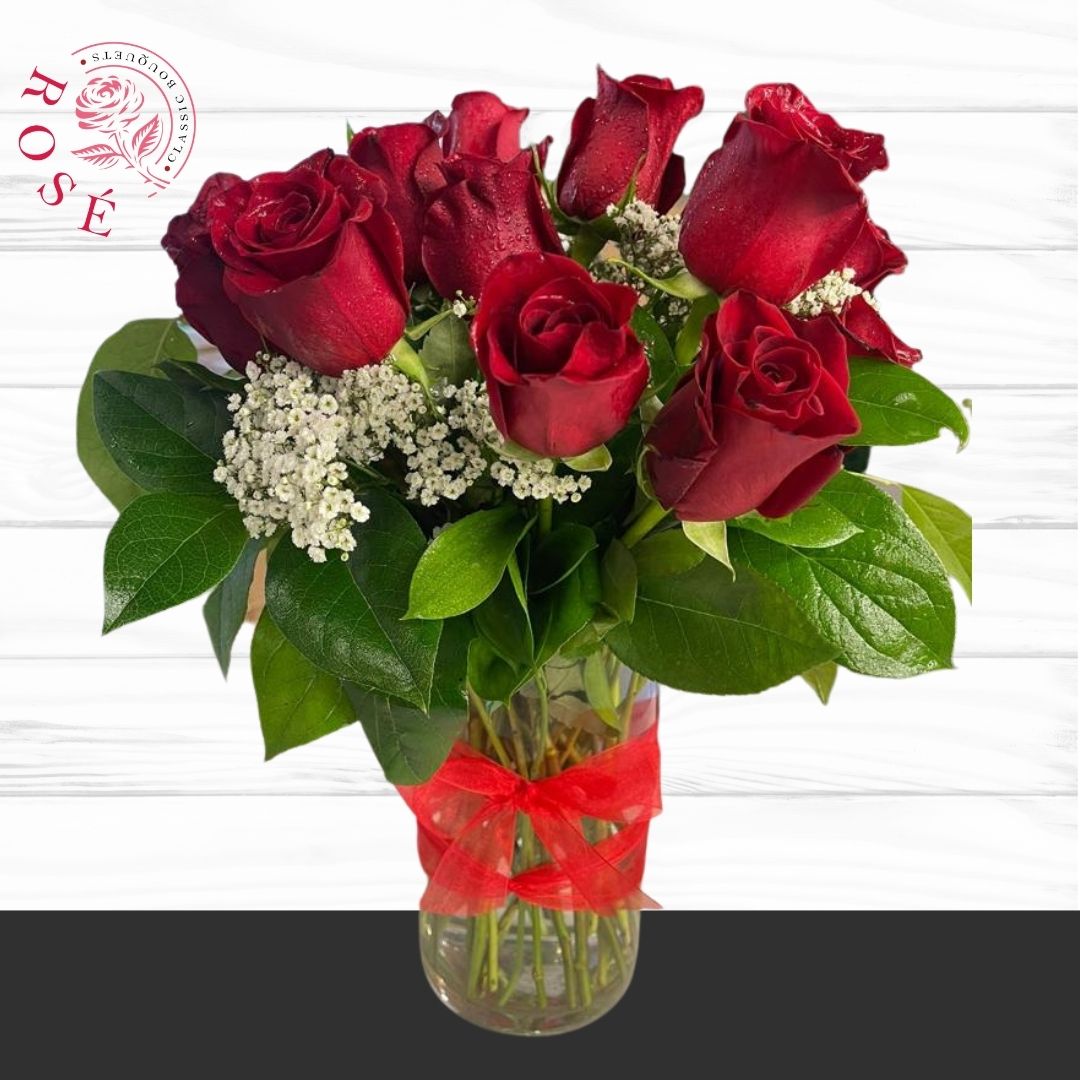 One dozen red roses bouquet - Rosé Classic Bouquets